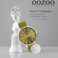 Oozoo Damen Armbanduhr Timepieces Analog Leder olivgrün UOC11298