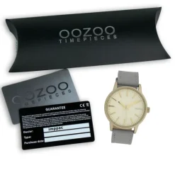 Oozoo Damen Armbanduhr Timepieces Analog Leder grau UOC10016