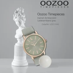 Oozoo Damen Armbanduhr Timepieces C11040 Analog Leder grau UOC11040