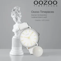 Oozoo Damen Armbanduhr Timepieces Analog Leder weiß UOC10040
