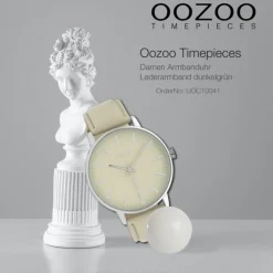 Oozoo Damen Armbanduhr Timepieces Analog Leder hellgrau UOC10041
