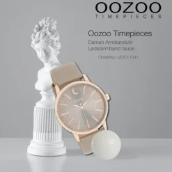 Oozoo Damen Armbanduhr Timepieces C11041 Analog Leder taupe UOC11041