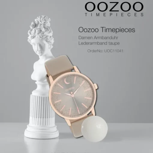Oozoo Damen Armbanduhr Timepieces C11041 Analog Leder taupe UOC11041
