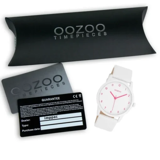 Oozoo Damen Armbanduhr Timepieces Analog Leder weiß UOC11057
