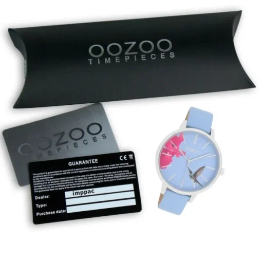 Oozoo Damen Armbanduhr Timepieces Analog Leder hellblau UOC11067