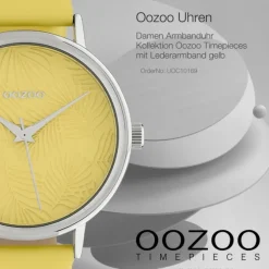 Oozoo Damen Armbanduhr Timepieces Analog Leder gelb UOC10169