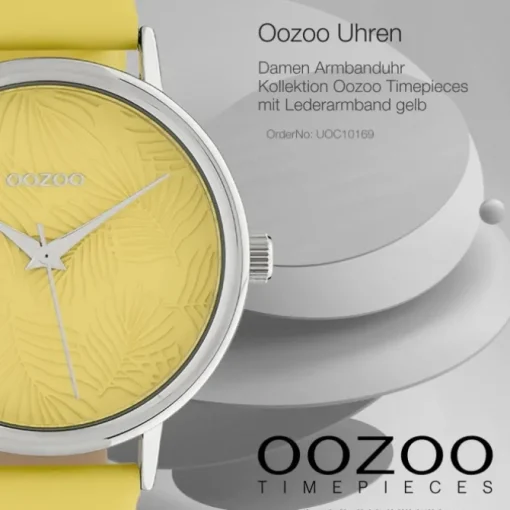 Oozoo Damen Armbanduhr Timepieces Analog Leder gelb UOC10169