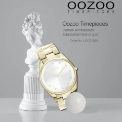 Oozoo Damen Armbanduhr Timepieces C10962 Analog Edelstahl gold UOC10962