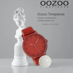 Oozoo Damen Armbanduhr Timepieces Analog Leder rot UOC10381