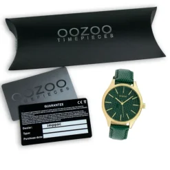 Oozoo Damen Armbanduhr Timepieces Analog Leder grün dunkelgrün UOC10432