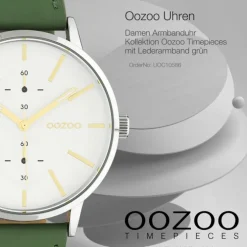 Oozoo Damen Armbanduhr Timepieces Analog Leder grün UOC10586