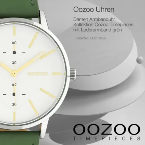 Oozoo Damen Armbanduhr Timepieces Analog Leder grün UOC10586