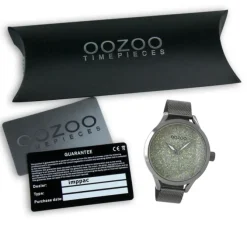 Oozoo Damen Armbanduhr Timepieces Analog Metall titan dunkelgrau UOC10652