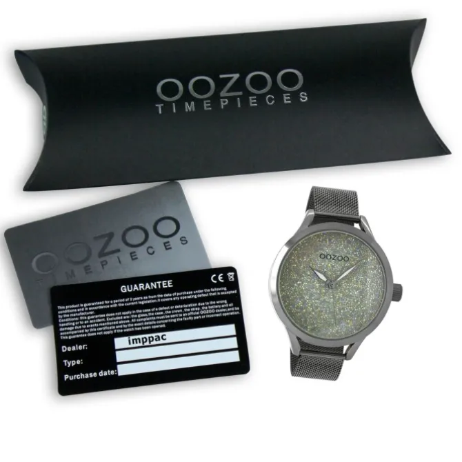 Oozoo Damen Armbanduhr Timepieces Analog Metall titan dunkelgrau UOC10652