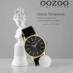 Oozoo Damen Armbanduhr Timepieces Analog Leder schwarz UOC10839