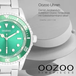 Oozoo Damen Armbanduhr Timepieces Analog Edelstahl silber UOC11146