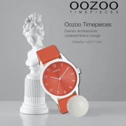 Oozoo Damen Armbanduhr Timepieces Analog Leder orange UOC11326