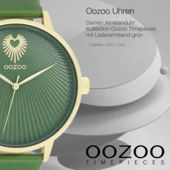 Oozoo Damen Armbanduhr Timepieces Analog Leder grün UOC11344
