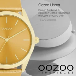 Oozoo Damen Armbanduhr Timepieces Analog Leder gelb UOC11332