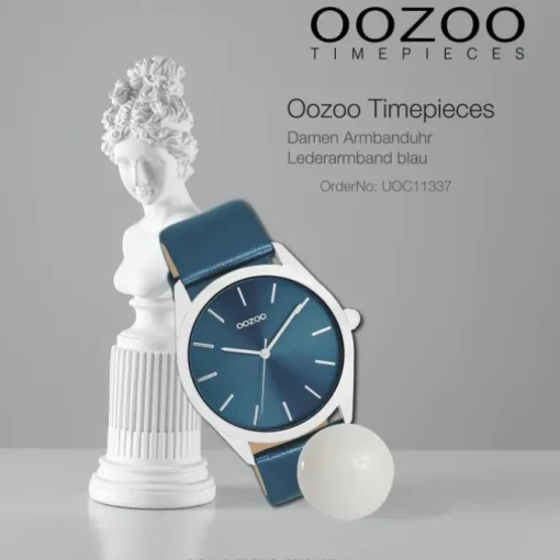 Oozoo Damen Armbanduhr Timepieces Analog Leder blau UOC11337