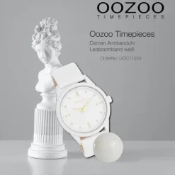 Oozoo Damen Armbanduhr Timepieces Analog Leder weiß UOC11354
