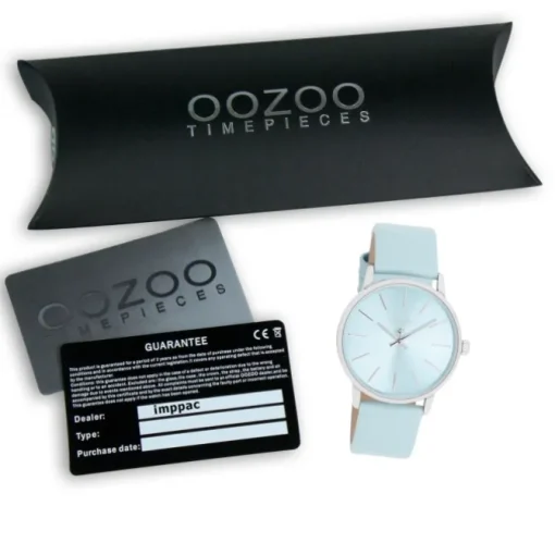 Oozoo Damen Armbanduhr Timepieces Analog Leder hellblau UOC11369