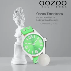 Oozoo Damen Armbanduhr Timepieces Analog Leder grün UOC1070A