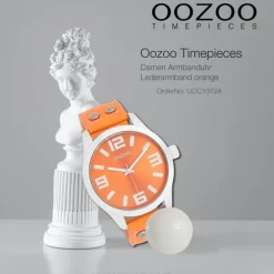 Oozoo Damen Armbanduhr Timepieces Analog Leder orange UOC1072A