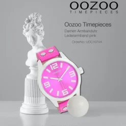 Oozoo Damen Armbanduhr Timepieces Analog Leder pink UOC1074A