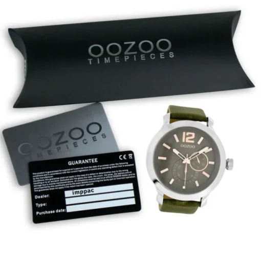 Oozoo Damen Armbanduhr Timepieces Analog Leder grün UOC6077A