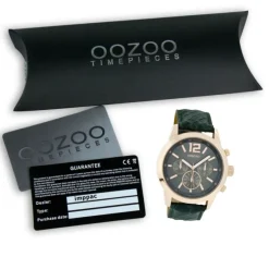 Oozoo Damen Armbanduhr Timepieces Analog Leder dunkelgrün UOC6182A