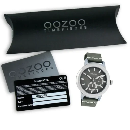 Oozoo Damen Armbanduhr Timepieces Analog Leder dunkelgrau UOC6207A