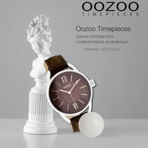 Oozoo Damen Armbanduhr Timepieces Analog Leder dunkelbraun UOC7123A