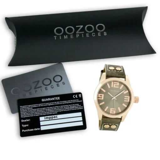 Oozoo Damen Armbanduhr Timepieces Analog Leder dunkelgrün UOC8016A