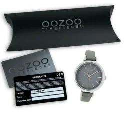 Oozoo Damen Armbanduhr Timepieces Analog Leder grau UOC9138A