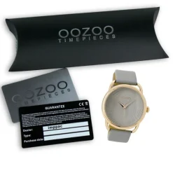 Oozoo Damen Armbanduhr Timepieces Analog Leder grau UOC9160A