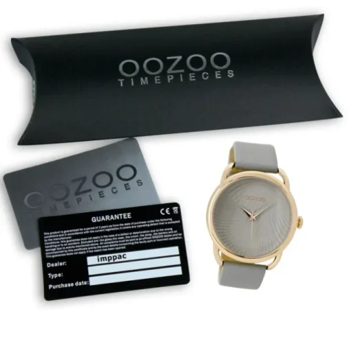Oozoo Damen Armbanduhr Timepieces Analog Leder grau UOC9160A