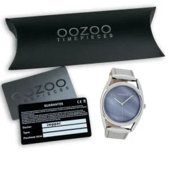 Oozoo Damen Armbanduhr Timepieces Analog Leder silber UOC9165A