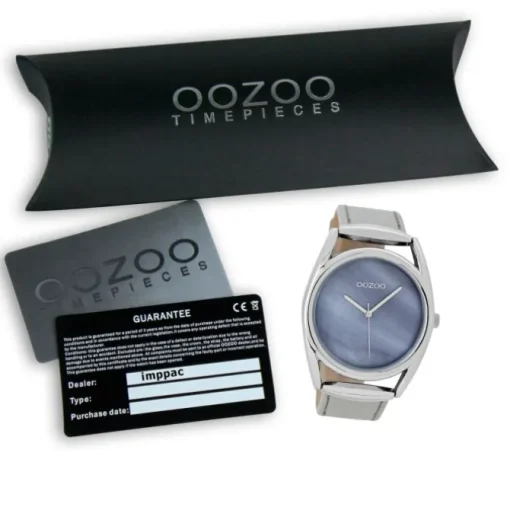 Oozoo Damen Armbanduhr Timepieces Analog Leder silber UOC9165A
