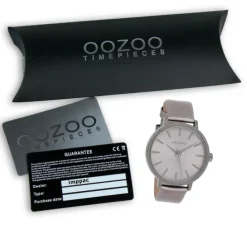 Oozoo Damen Armbanduhr Timepieces Analog Leder silber UOC9198A