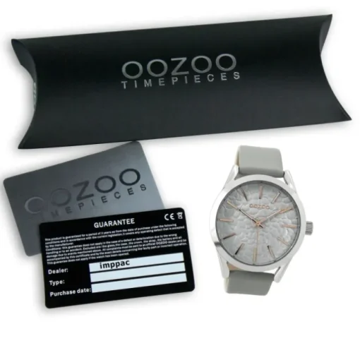 Oozoo Damen Armbanduhr Timepieces Analog Leder grau UOC9471A
