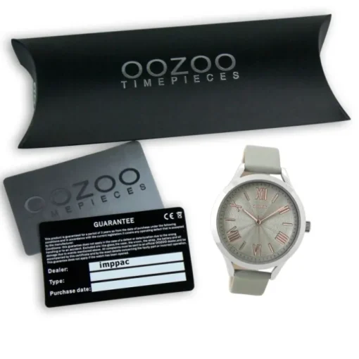 Oozoo Damen Armbanduhr Timepieces Analog Leder grau UOC9477A