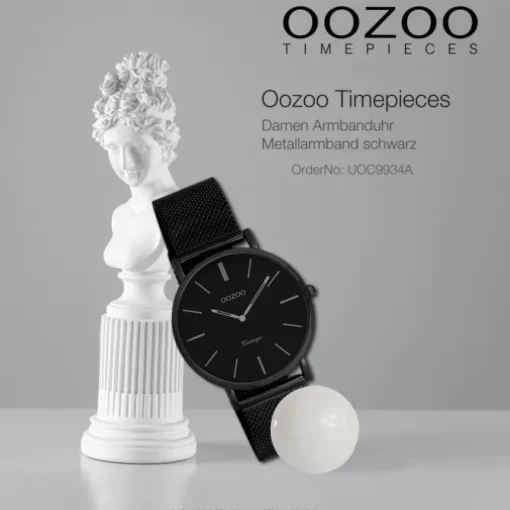 Oozoo Damen Armbanduhr Timepieces Analog Metall schwarz UOC9934A