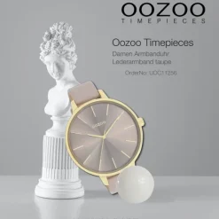 Oozoo Damen Armbanduhr Timepieces Analog Leder taupe braun UOC11256