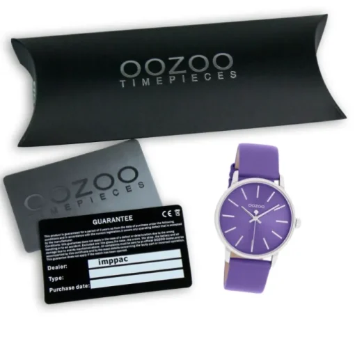 Oozoo Damen Armbanduhr Timepieces Analog Lederband lila UOC11463