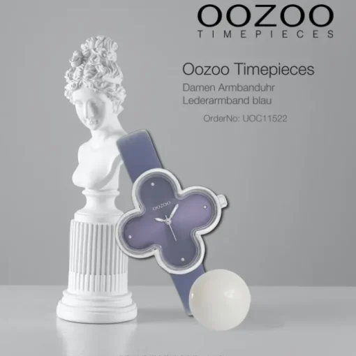 Oozoo Damen Armbanduhr Timepieces Analog Lederband blau UOC11522