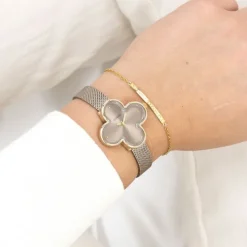 Oozoo Damen Armbanduhr Timepieces Analog Metallband taupe braun UOC11528