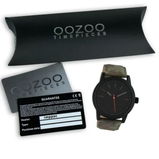 Oozoo Damen Armbanduhr Timepieces Analog Leder grün camouflage UOC10307