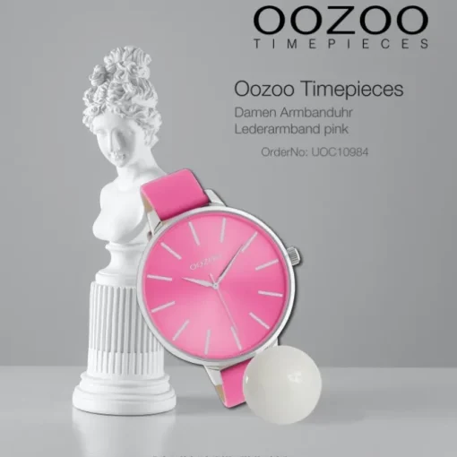 Oozoo Damen Armbanduhr Timepieces C10984 Analog Leder pink UOC10984