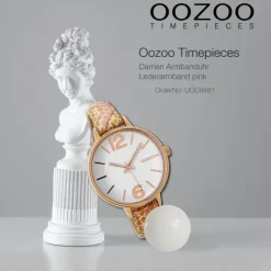 Oozoo Damen Armbanduhr Timepieces C9481 38mm Quarz Leder pink gold UOC9481